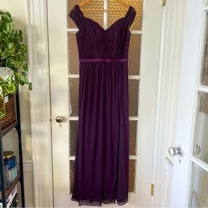 Davids Bridal Plum bridesmaid dress